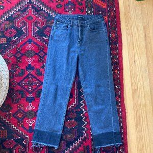 Frank & Oak Washed Black Straight Leg Jeans